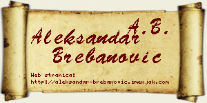 Aleksandar Brebanović vizit kartica